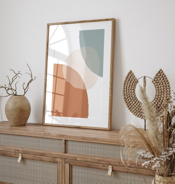 Earth Tone Wall Art, Boho Abstract Print, Terracotta Prints,  Abstract Digital Art, Geometric Abstract Art, Burnt Orange Printable Wall Art