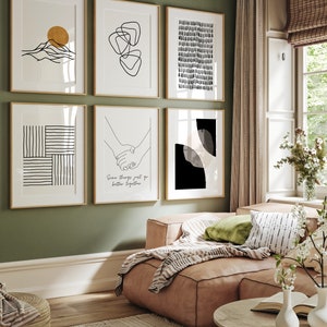 Printable Wall Art, Black and White Gallery Wall, Set of 6 Prints ...