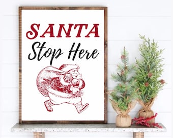 Santa Wall Art, Santa Print, Christmas Wall Art, Christmas Printable, Santa Christmas Decor, Santa Sign, Christmas Wall Art, Downloadable