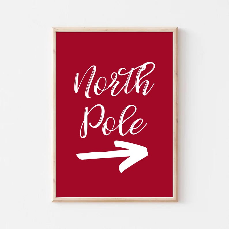 North Pole Signs Printable For Christmas