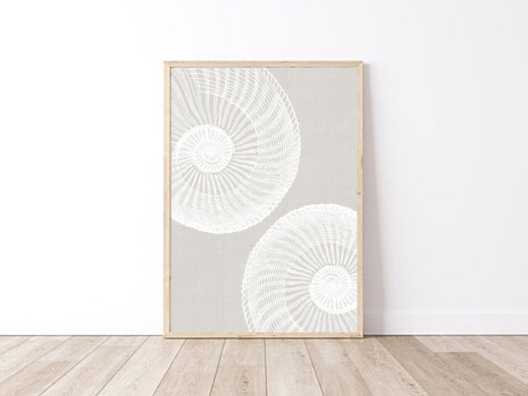 Boho Beach Print, Abstract Beach Wall Art, Sea Shell Wall Art, Coastal ...
