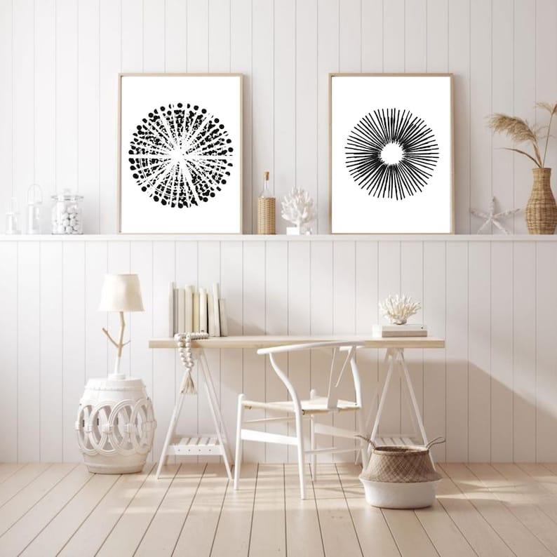 Black Abstract Wall Art Set of 2 Prints Printable Wall Art - Etsy