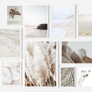 Coastal Chic Gallery Wall,  Beach Digital Prints, Beachy Boho Art, Coastal Abstract, Neutral Beach Art, Beach Home Decor, Printable Wall Art