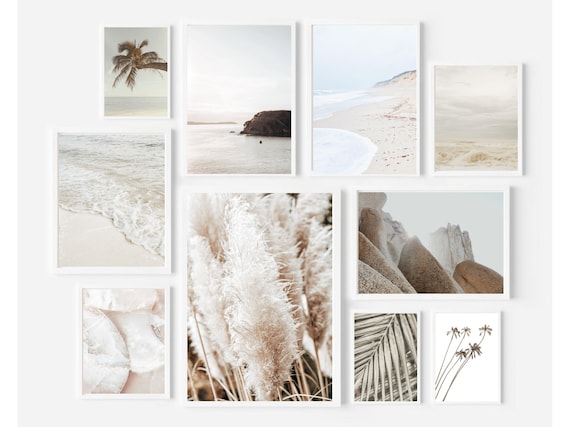 Coastal Chic Gallery Wall,  Beach Digital Prints, Beachy Boho Art, Coastal Abstract, Neutral Beach Art, Beach Home Decor, Printable Wall Art