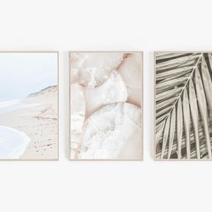 Coastal Chic Gallery Wall, Beach Digital Prints, Beachy Boho Art, Coastal Abstract, Neutral Beach Art, Beach Home Decor, Afdrukbare Muurkunst afbeelding 4