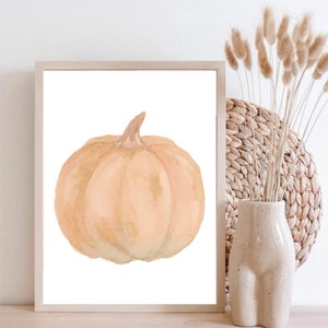 Kürbis Printable, Herbst Wanddekoration, Aquarell Kürbis, Halloween Druckbar, Kürbis Dekor, Boho Herbst Dekor, Sofortiger Download