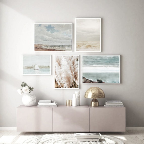 Vintage Coastal Wall Art, Beach Gallery Wall, Antique Beach Scene, Seascape Wall Art, Vintage Beach Art, Coastal Farmhouse, Instant Download