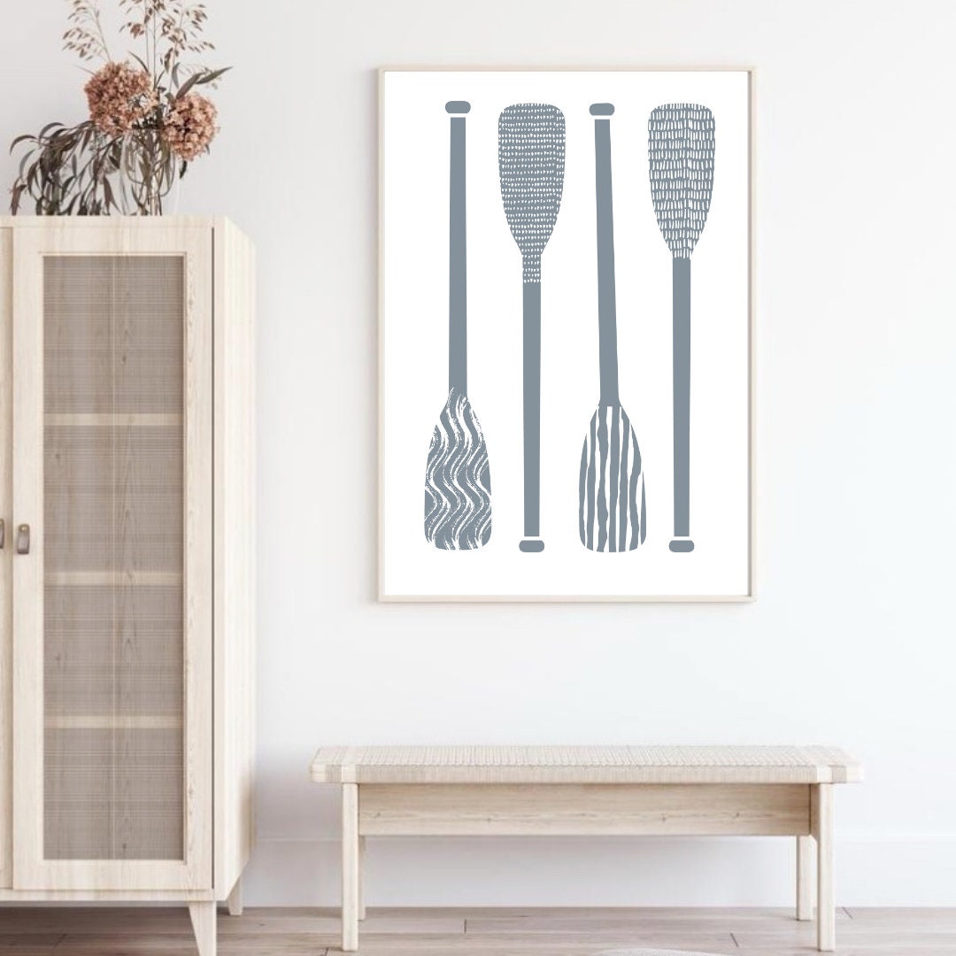Oar Print, Lake House Wall Art, Oar Wall Decor, Paddle Print, Nautical ...