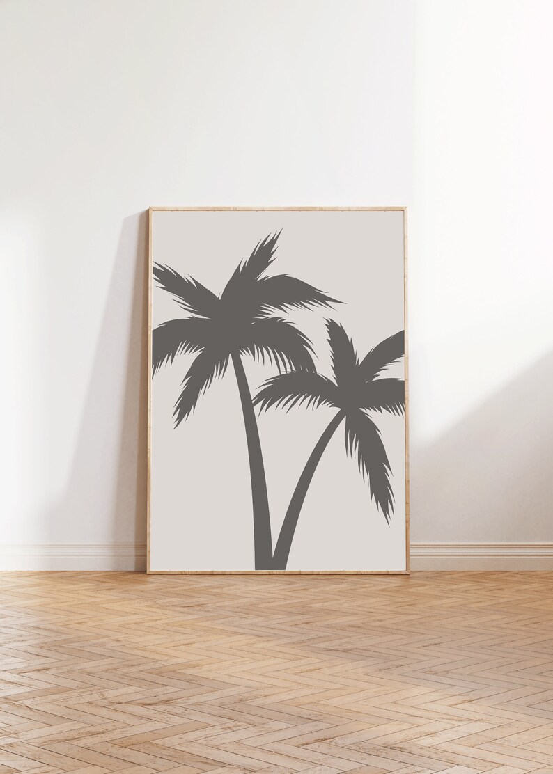 Palm Tree Wall Art Palm Tree Prints Neutral Beach Prints 3 Etsy