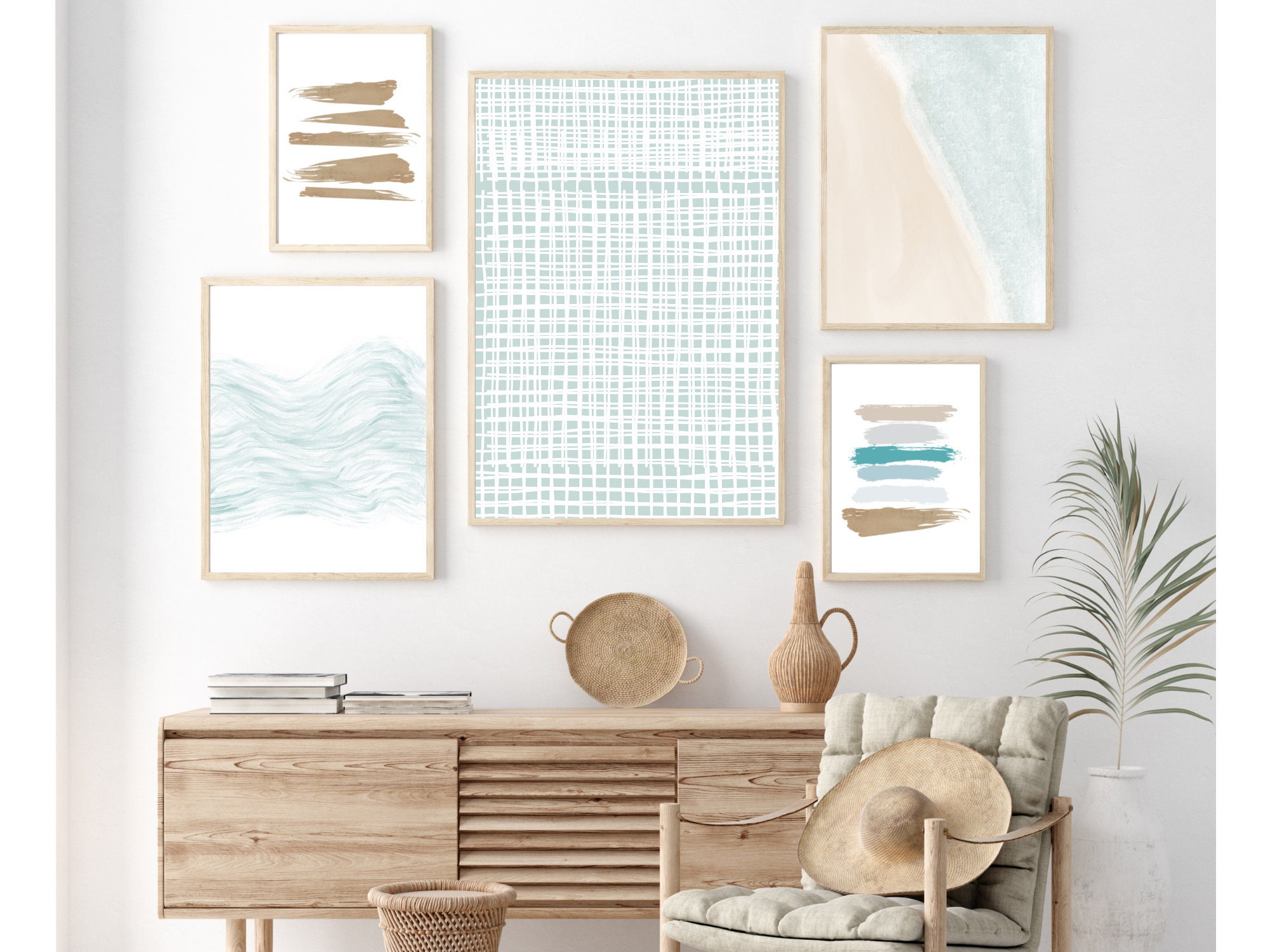 Beach Gallery Wall Set Coastal Gallery Art Set of 5 Prints Etsy