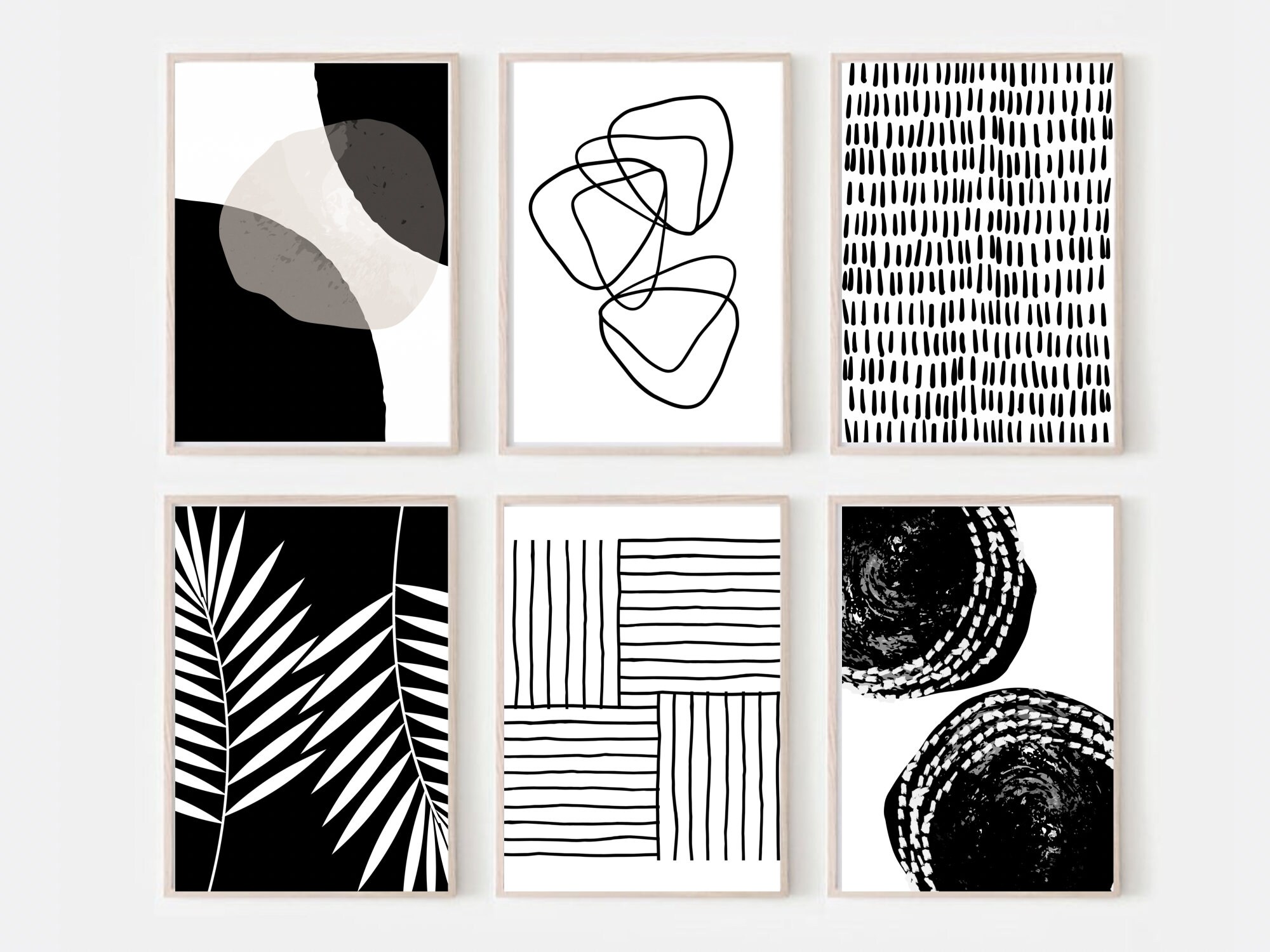Printable Wall Art, Black and White Prints, Set of 6 Prints, Black Gallery Wall, Modern Line Art, Abstract Prints, Downloadable Prints - Etsy printable-wall-art-black-and-white-prints-set-of-6-prints-black-gallery-wall-modern-line-art-abstract-prints-downloadable-prints-etsy