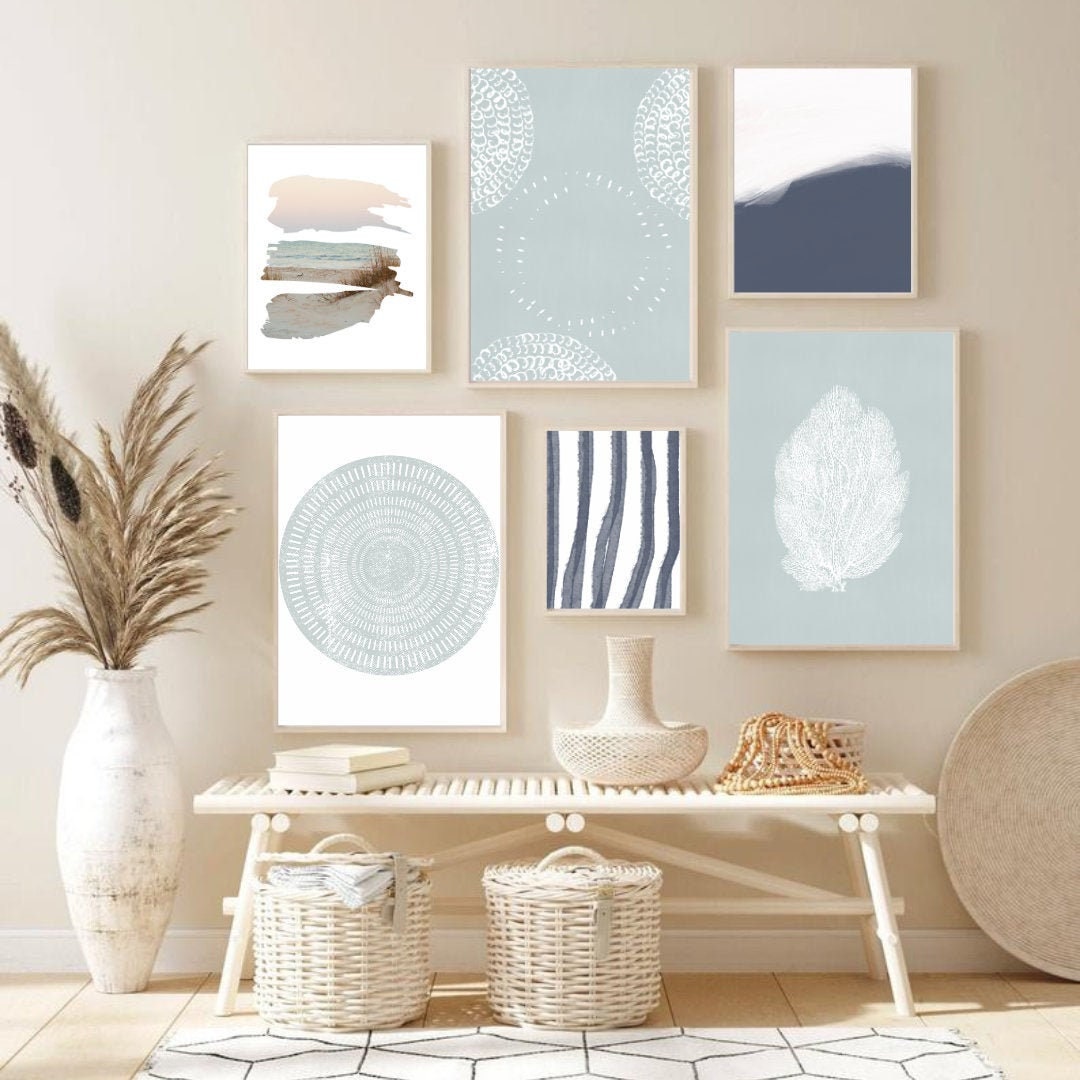 Beach Gallery Wall Set of 6 Prints Printable Wall Art Etsy