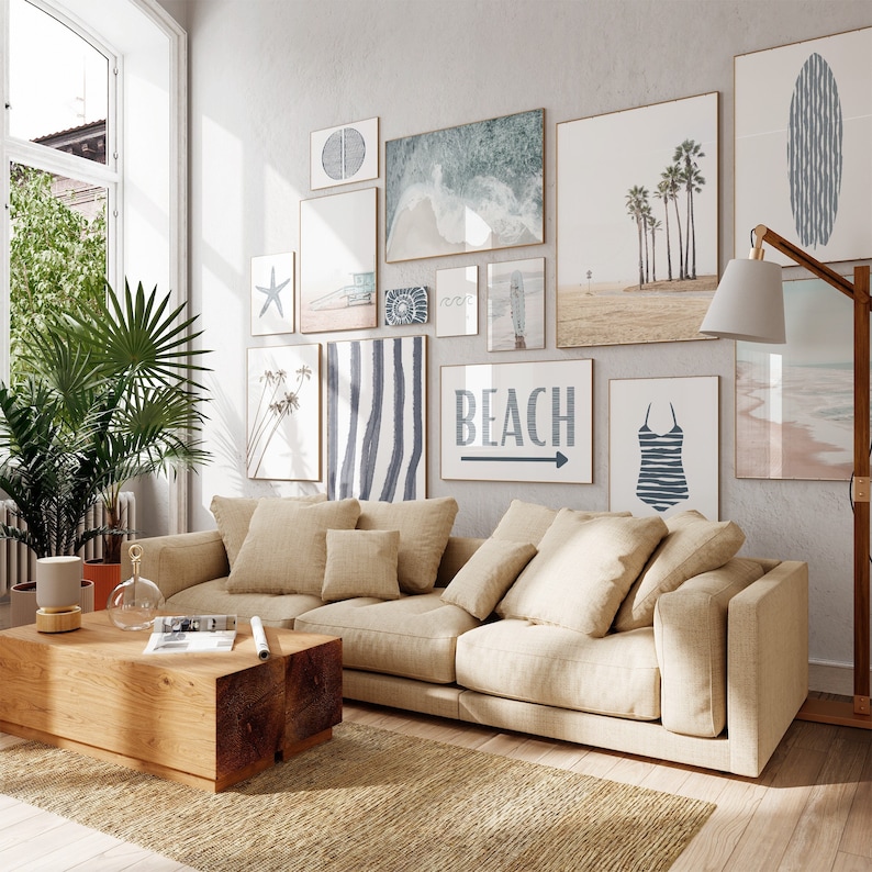 Coastal Gallery Wall Art Set, Beach House Wall Decor, Neutral Coastal ...