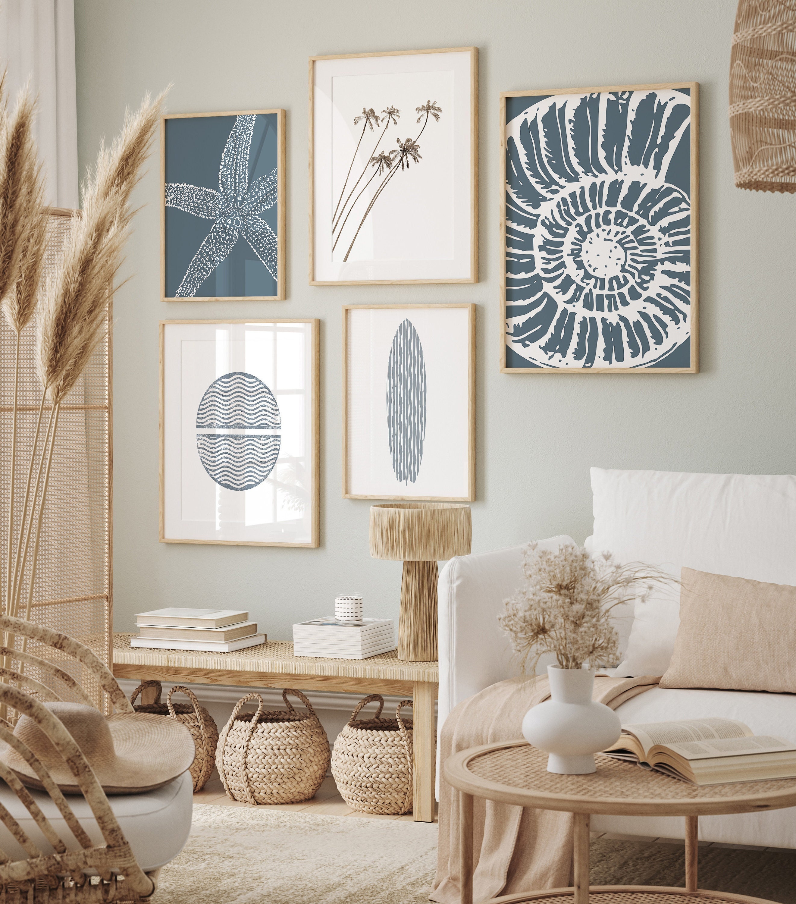 Coastal Wall Art Beach Gallery Wall Set of 5 Prints Boho Beach Decor Beach Home Decor Coastal Prints Beachy Art Printable Wall Art Etsy UK