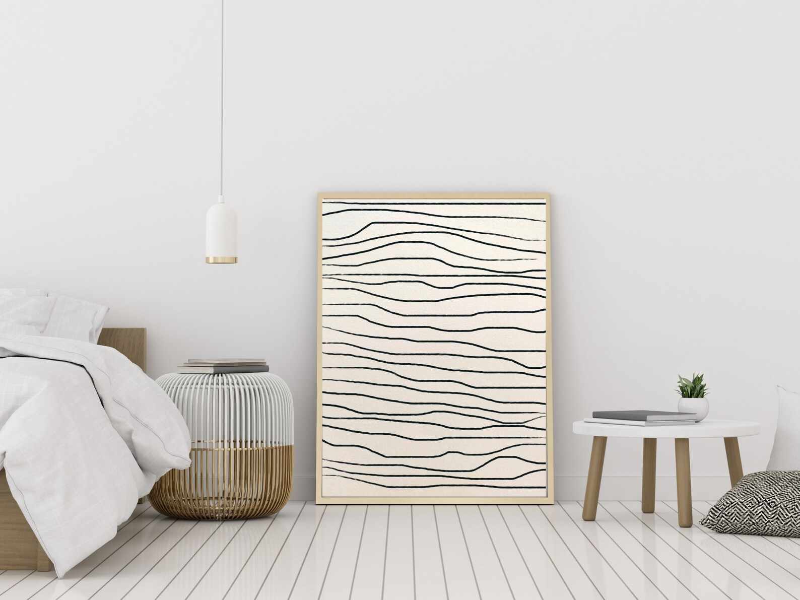 Black Abstract Lines Print Printable Wall Art Modern | Etsy