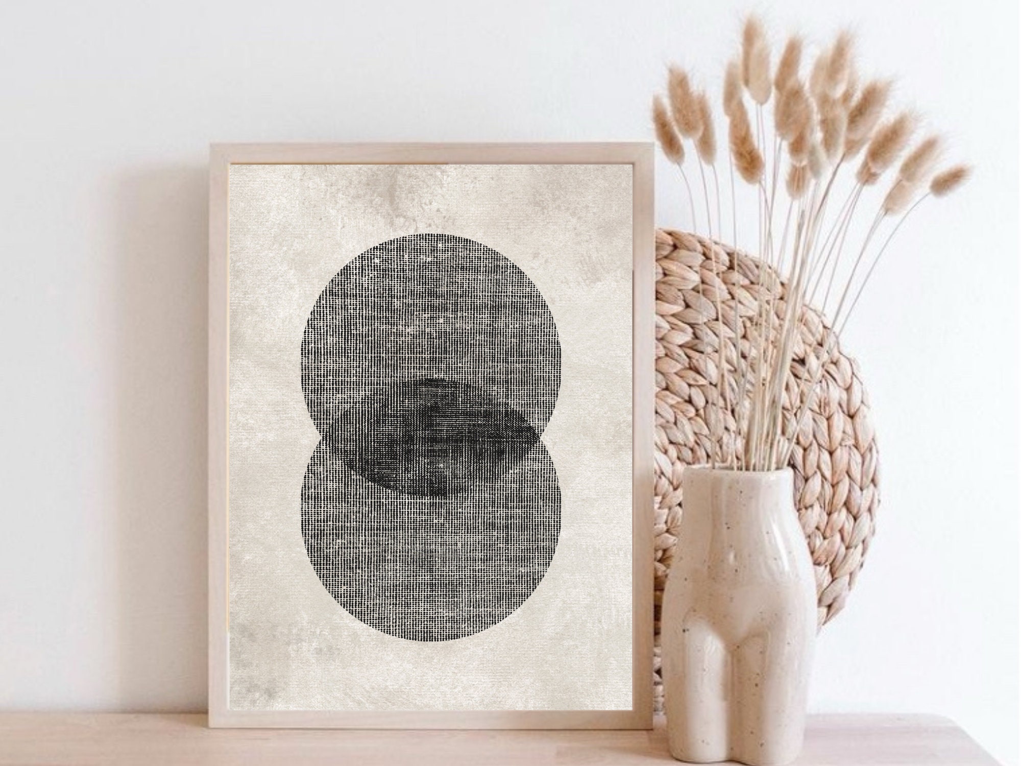 Mid Century Wall Art, Set of 3 Prints, Black Abstract Print, Minimalist ...