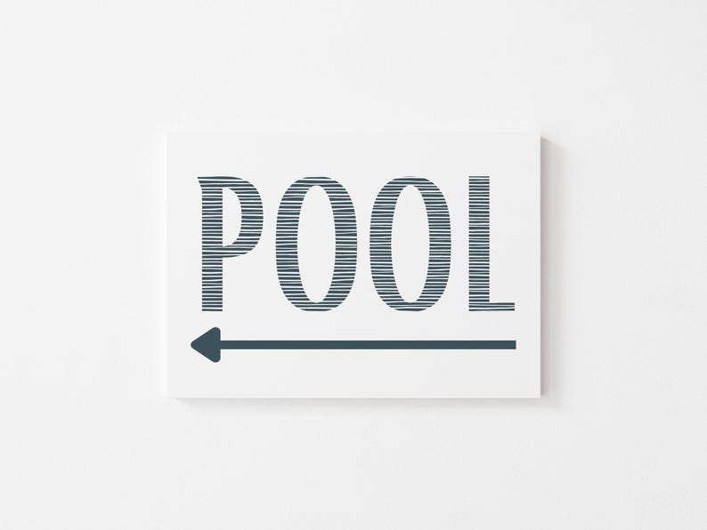Pool Directional Sign: Modern Coastal Art Print (digital Download) - Etsy