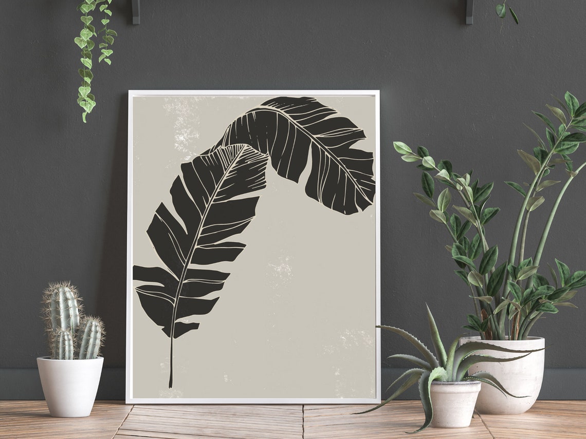 Black Leaf Prints Set of 3 Wall Art Gallery Wall Prints Etsy