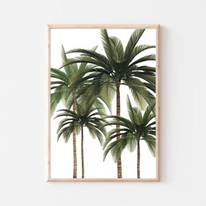 Palmträdstryck, palmträdsväggkonst, palmträdsaffisch, palmträdsfoto, set med 2 tryck, tropisk väggkonst, bohemisk kust, digital nedladdning bild 7
