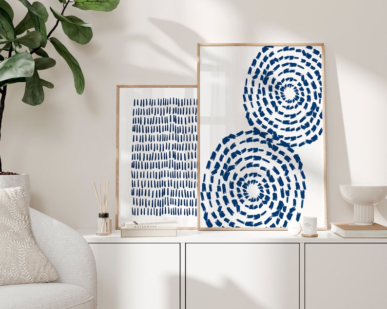 Navy Blue Wall Art Navy and White Prints Set of 2 Prints - Etsy