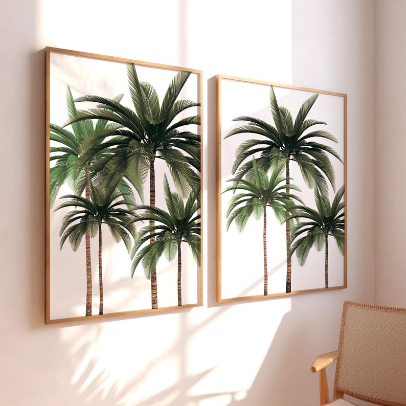Palm Tree set of 2 printable wall art
