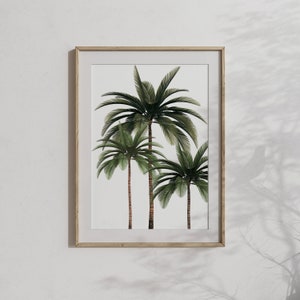 Palmträdstryck, palmträdsväggkonst, palmträdsaffisch, palmträdsfoto, set med 2 tryck, tropisk väggkonst, bohemisk kust, digital nedladdning bild 5