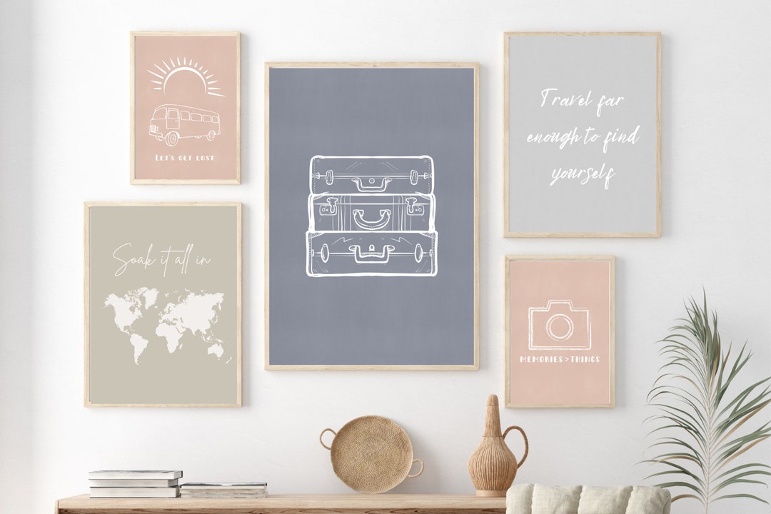 Printable Wall Art, Travel Gallery Wall, Set of 5 Prints, Travel Art ...