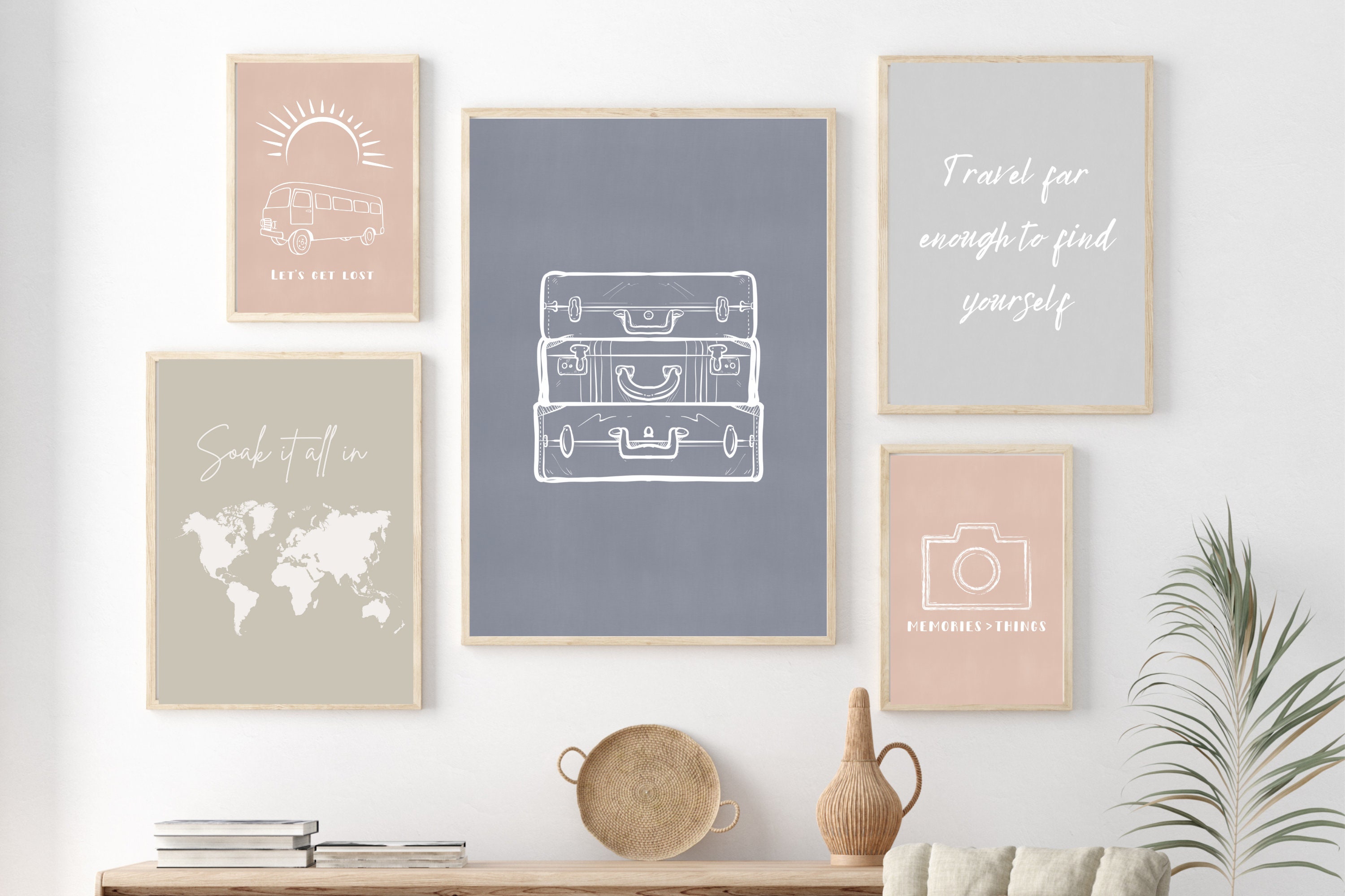 Printable Wall Art Travel Gallery Wall Set of 5 Prints Etsy