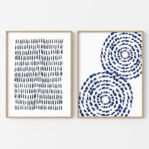Navy Blue Wall Art, Navy and White Prints, Set of 2 Prints, Coastal Art ...