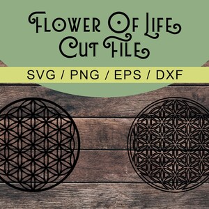Blume des Lebens SVG PNG EPS / Heilige Geometrie Vektor geschnitten Datei Glowforge Silhouette Cricut / digitaler Download Laser schneiden Datei Bundle / Yoga