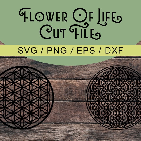 Flower of Life SVG PNG EPS / Sacred Geometry Vector Cut File Glowforge Silhouette Cricut / Digital Download Laser Cutting File Bundle / Yoga