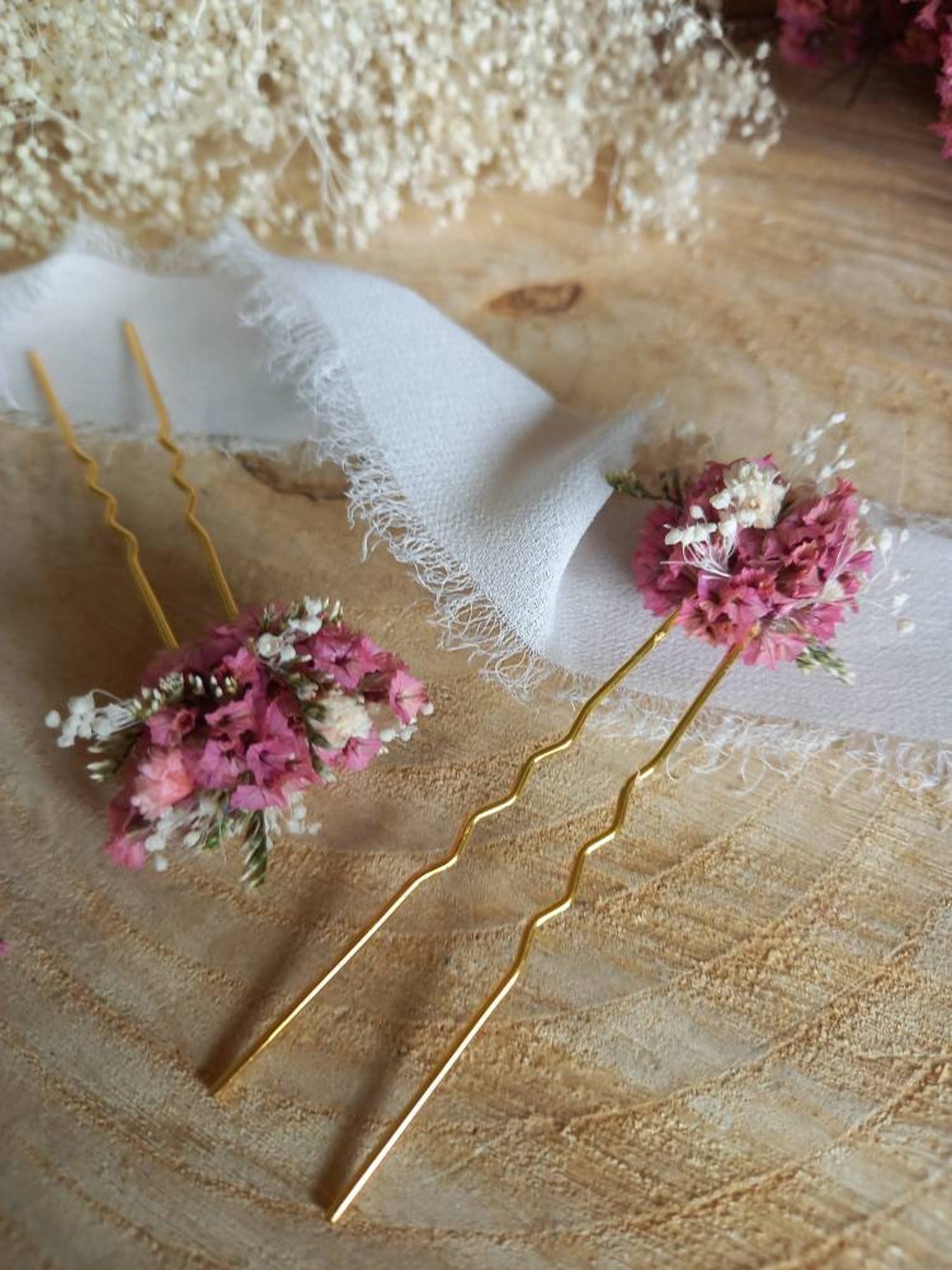 Pic/Pique/Épingles à cheveux fleurs séchées et stabilisées Etsy France