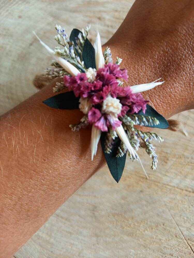 Bracelet en fleurs séchées & stabilisées pour mariage Etsy