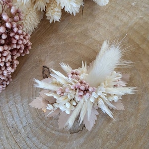 Pince barrette fleurs séchées et stabilisées blanche/crème Accessoire coiffure Peigne mariage Mariée, demoiselle d'honneur Peigne enfant image 8