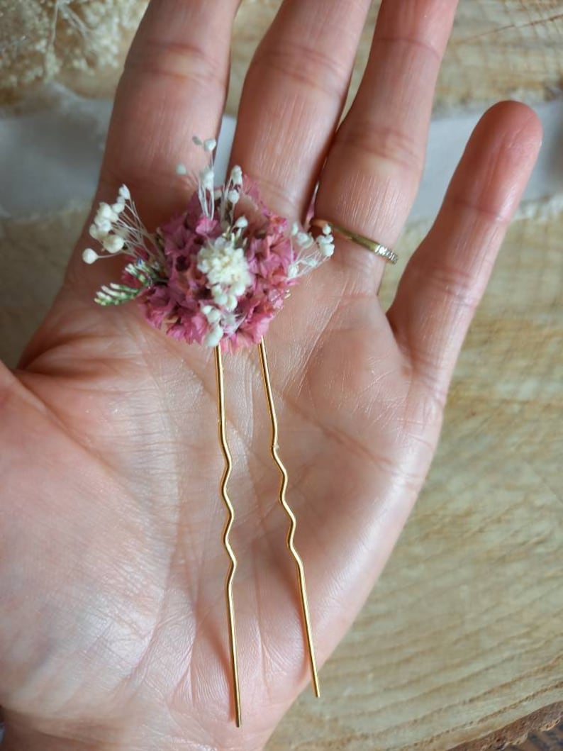 Pic/Pique/Épingles à cheveux fleurs séchées et stabilisées, épingle à chignon, accessoire coiffure, épingle fleurie Mariage/Mariée image 6