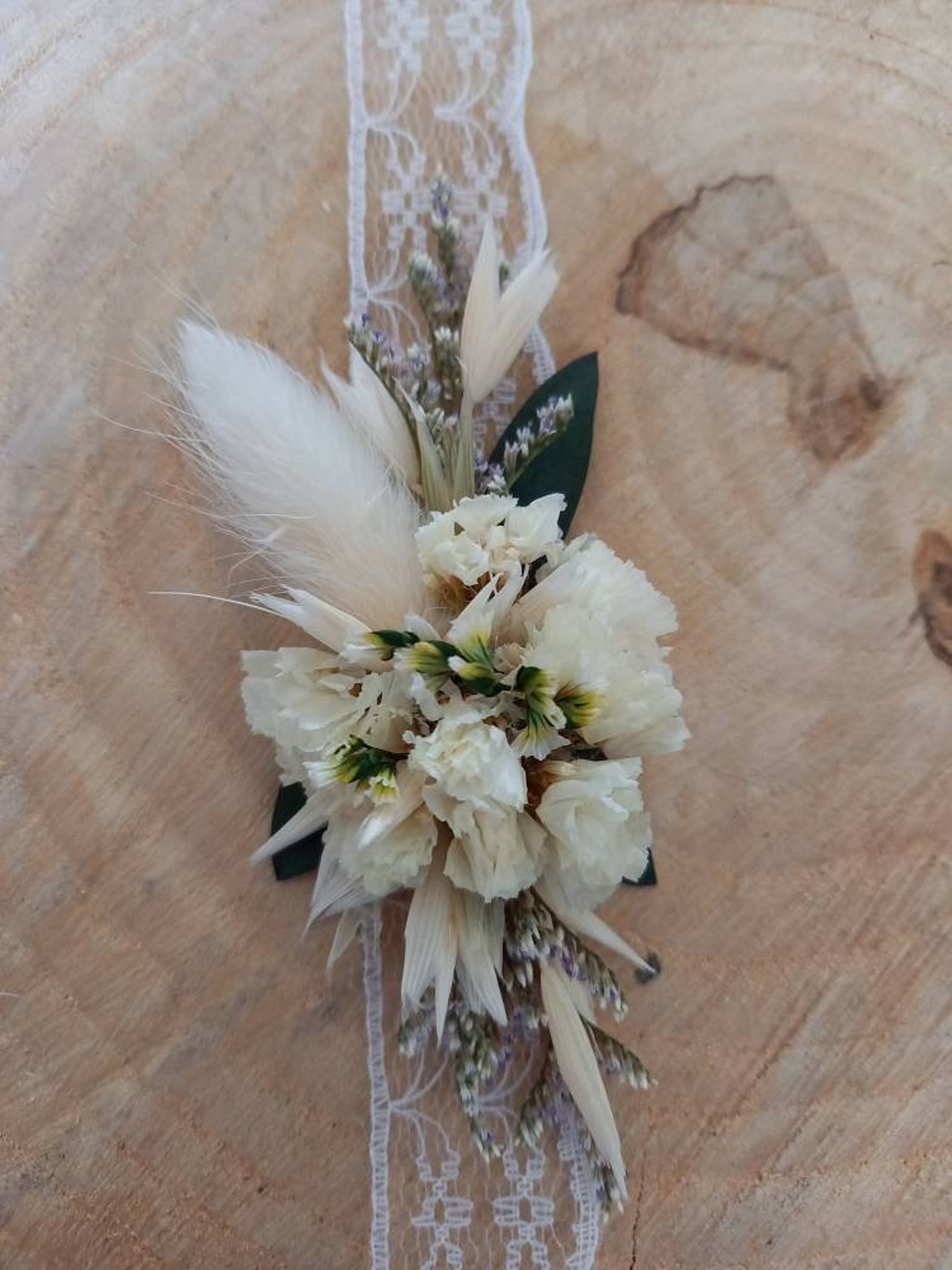 Bracelet en fleurs séchées mariage | Etsy