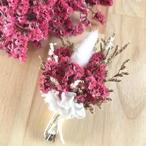 Corsage van gedroogde en gestabiliseerde bloemen - Bruidsaccessoire - Getuige - Bruidegom Bloemen corsage - Bruiloft