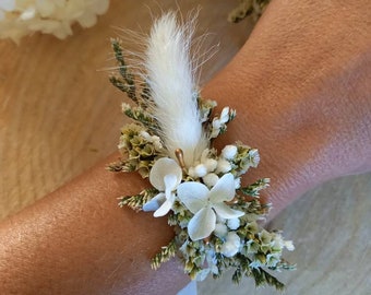 Pulsera de flores secas y preservadas - Accesorio de flores - Pulsera de flores - Pulsera Boho de boda/novia/dama de honor