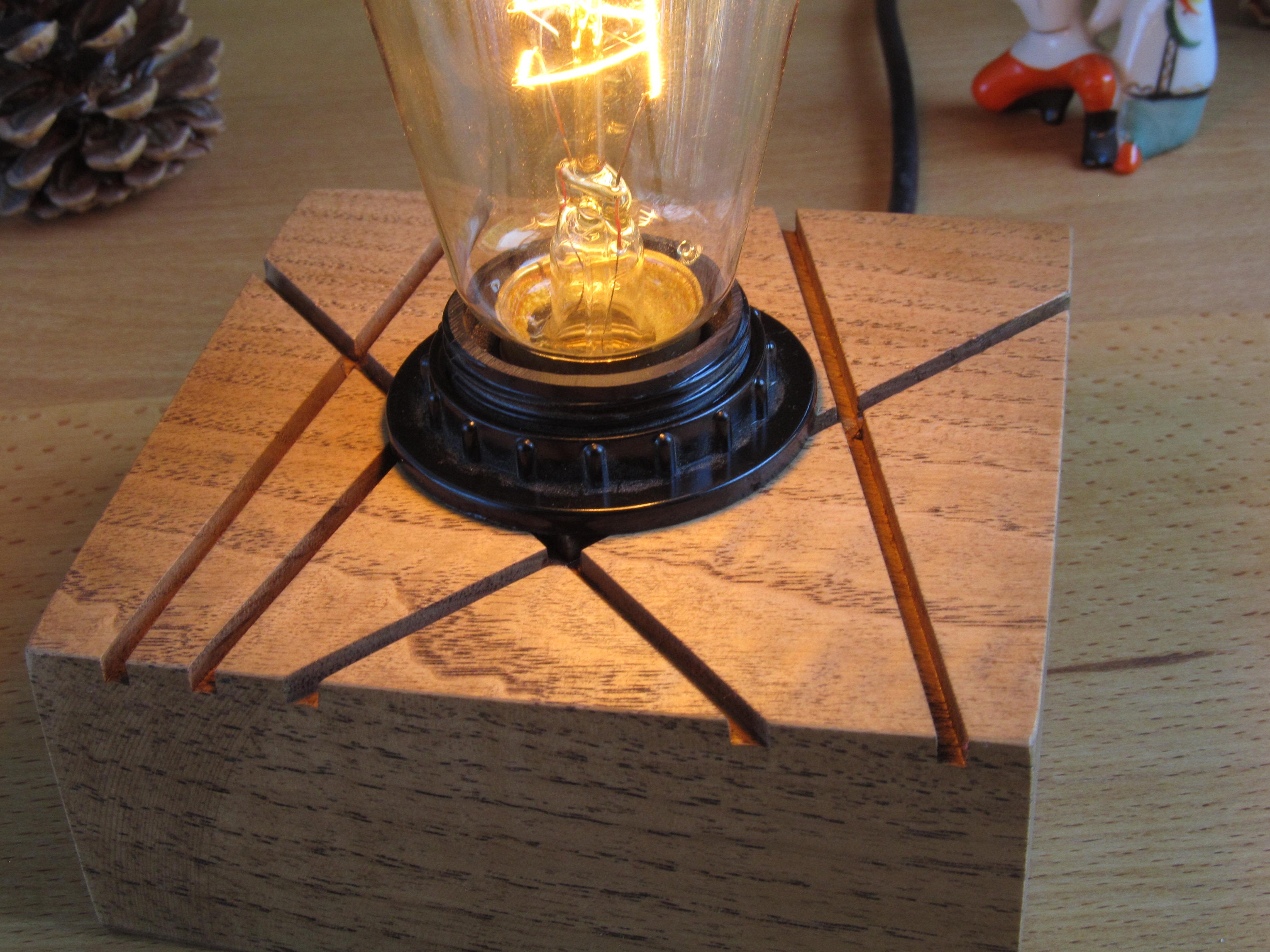 Hand crafted Wooden dimmer Lamp For living room lighting desk Etsy