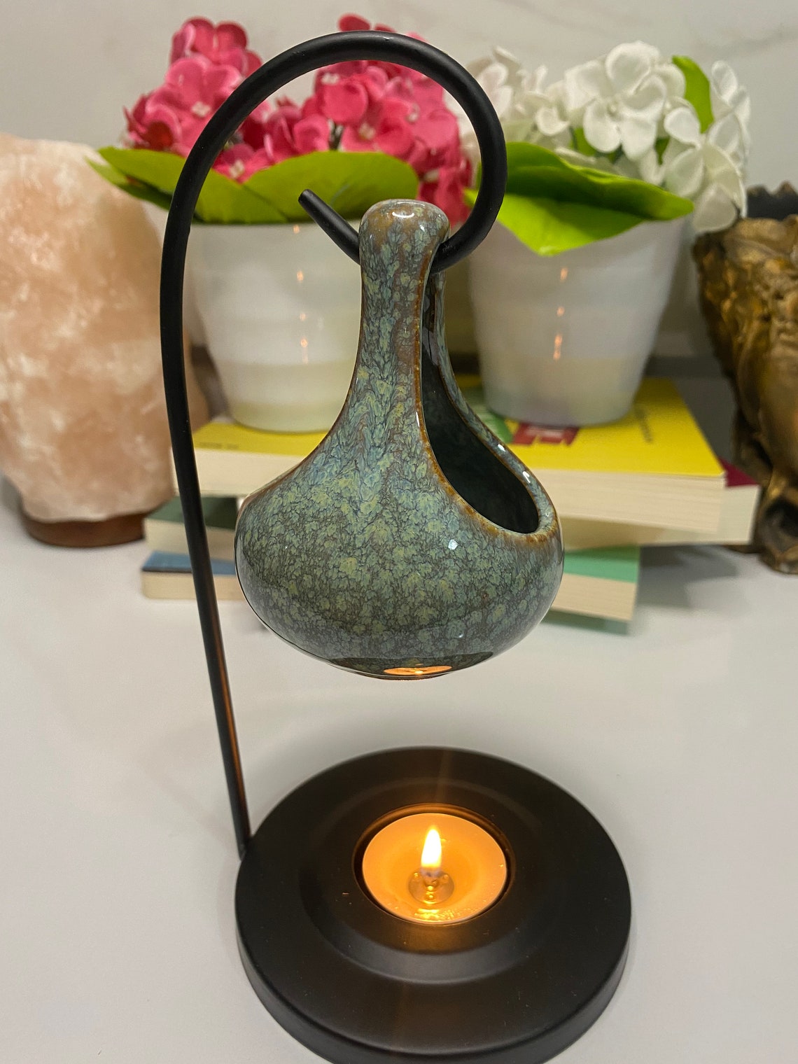 Green Hanging Wax Pot Max Melt Burner Warmer Oil Burner Etsy