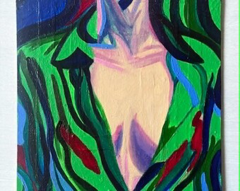 Żywa pewność siebie – obraz akrylowy – abstrakcyjna sztuka w odcieniach klejnotów (11x14)