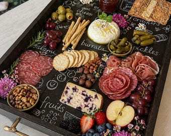 The Painted Feast- Hand Painted Charcuterie Board