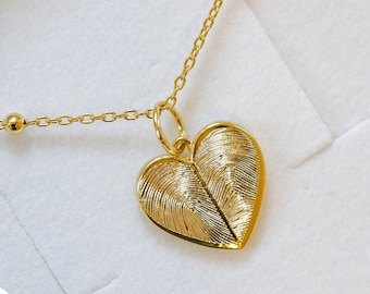 Heart fingerprint pendant / necklace with two fingerprints