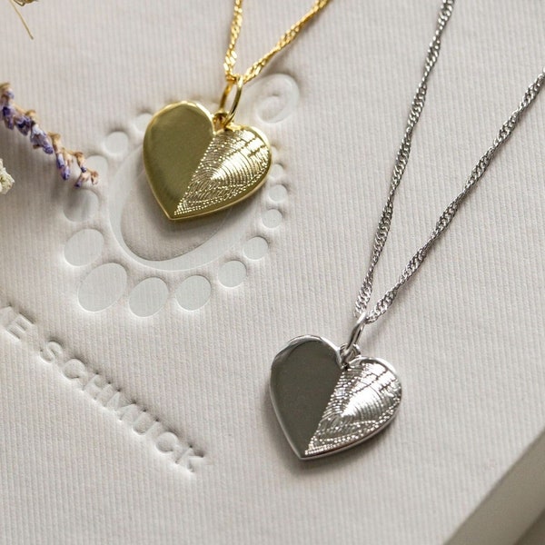 Personalized Heart Fingerprint Pendant - Necklace with a Fingerprint - Featuring an Individual Fingerprint - Gift for Her