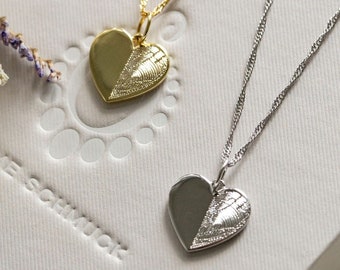 Personalized Heart Fingerprint Pendant - Necklace with a Fingerprint - Featuring an Individual Fingerprint - Gift for Her