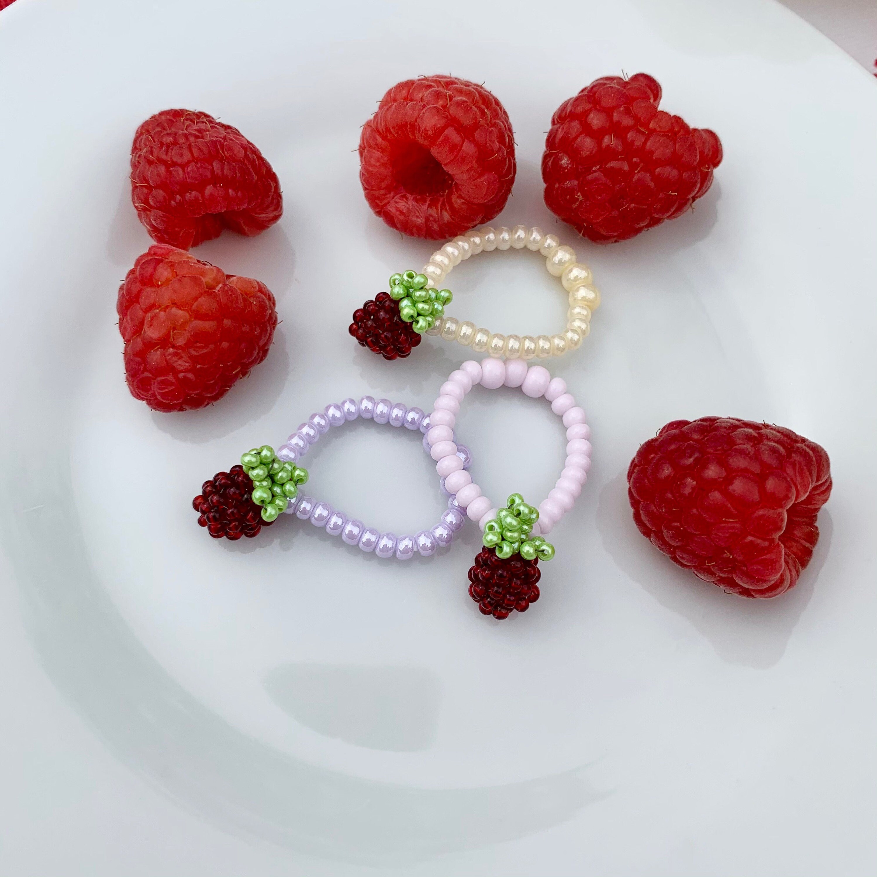 Beaded Ring Beaded Berry Ring Dainty Ring Vintage Ring Aesthetic Rings ...