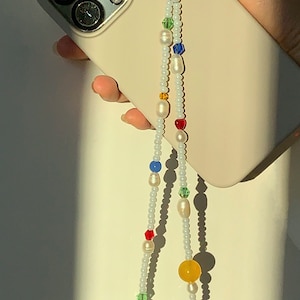 Crowned Phone Charm | Jewel Beads Phone Strap | Pearl Beads Phone Lanyard | aesthetic Phone Strap| Y2K | Crystal Gem Phone Charm