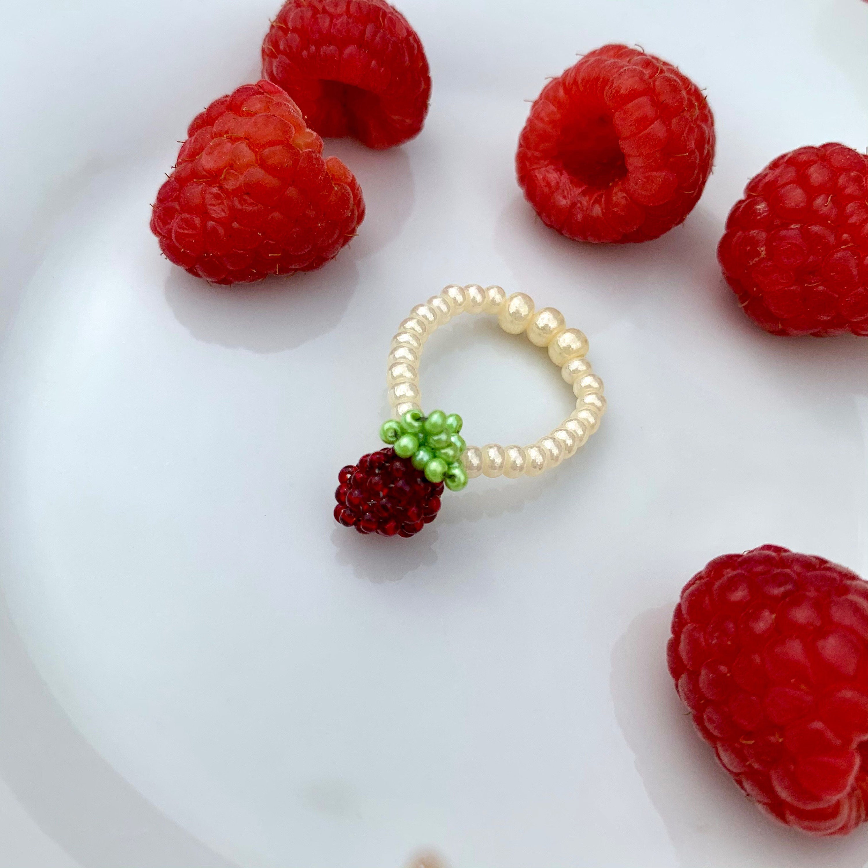 Beaded Ring Beaded Berry Ring Dainty Ring Vintage Ring Aesthetic Rings