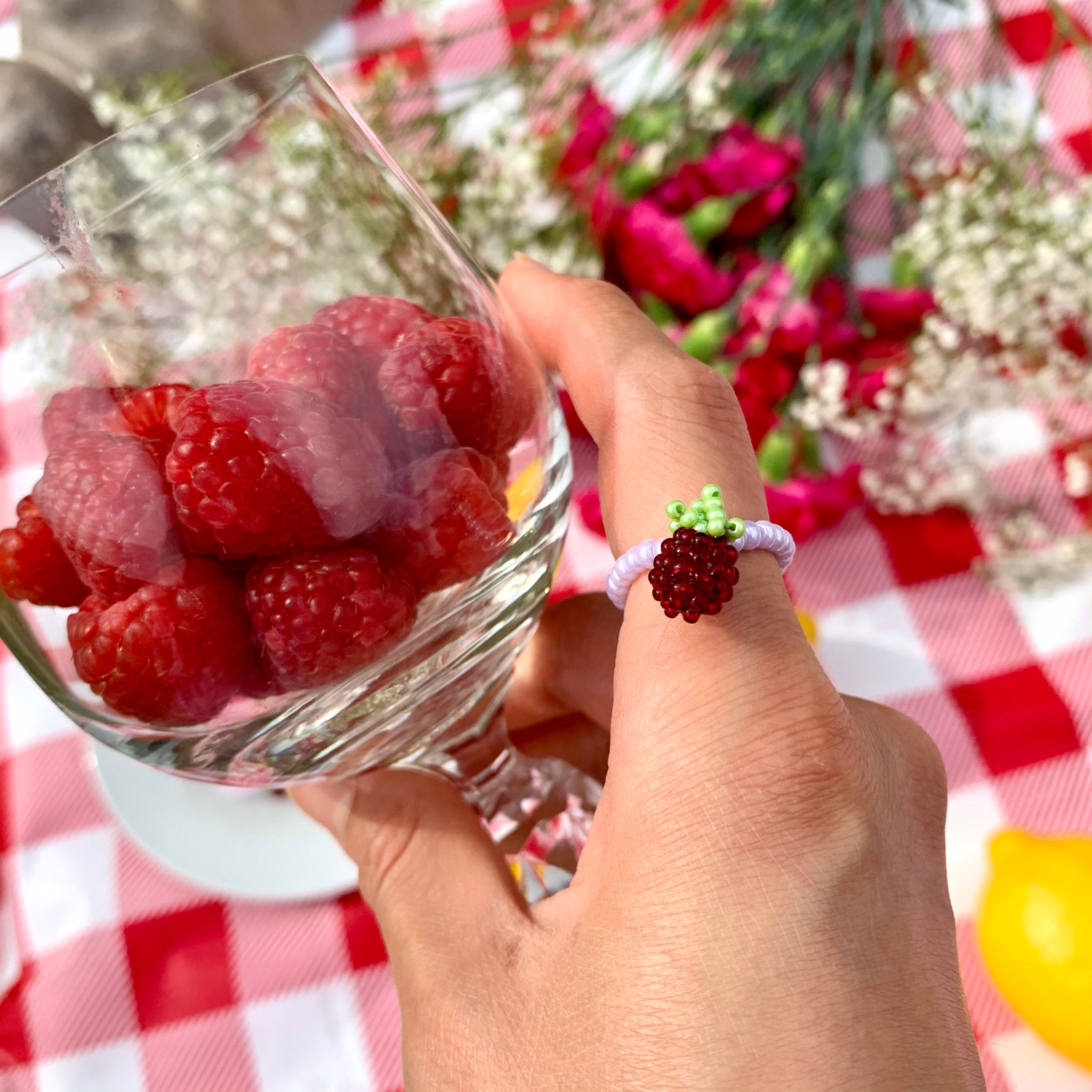 Beaded Ring | Beaded Berry Ring | Dainty Ring | Vintage Ring ...