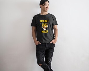 T-shirt Trouble Maker Tiger : T-shirt graphique rugissant